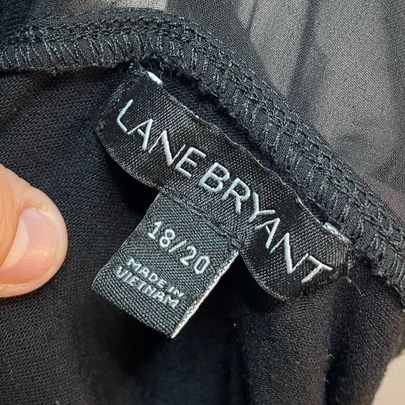 5 for $25🔥Lane Bryant Sheer Shoulder Black Shirt 18/20 - Picture 3 of 5